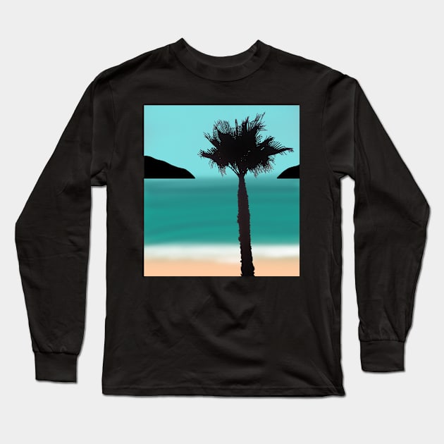 Palmtree scenery Long Sleeve T-Shirt by Crea Twinkles